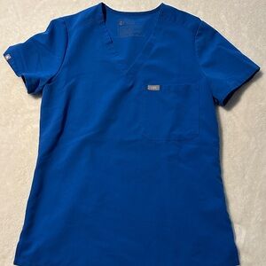 Figs Blue V-Neck Scrub Top